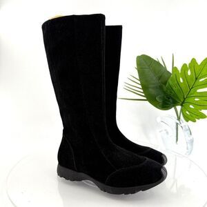 Jeffrey Campbell Endurance Boot Womens 6 Black Suede Mid Calf Zip up Comfy